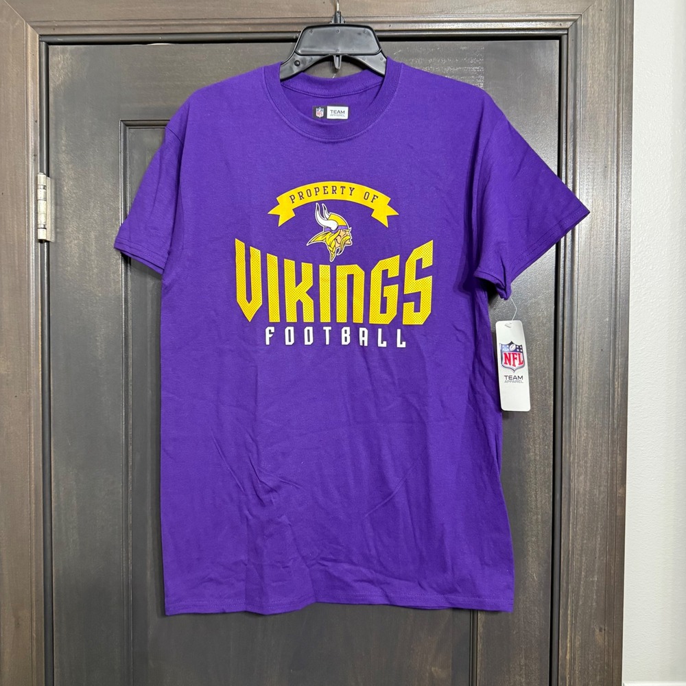 NFL Team Apparel Minnesota Vikings T-Shirt Mens Medium Purple Graphic Tee NEW